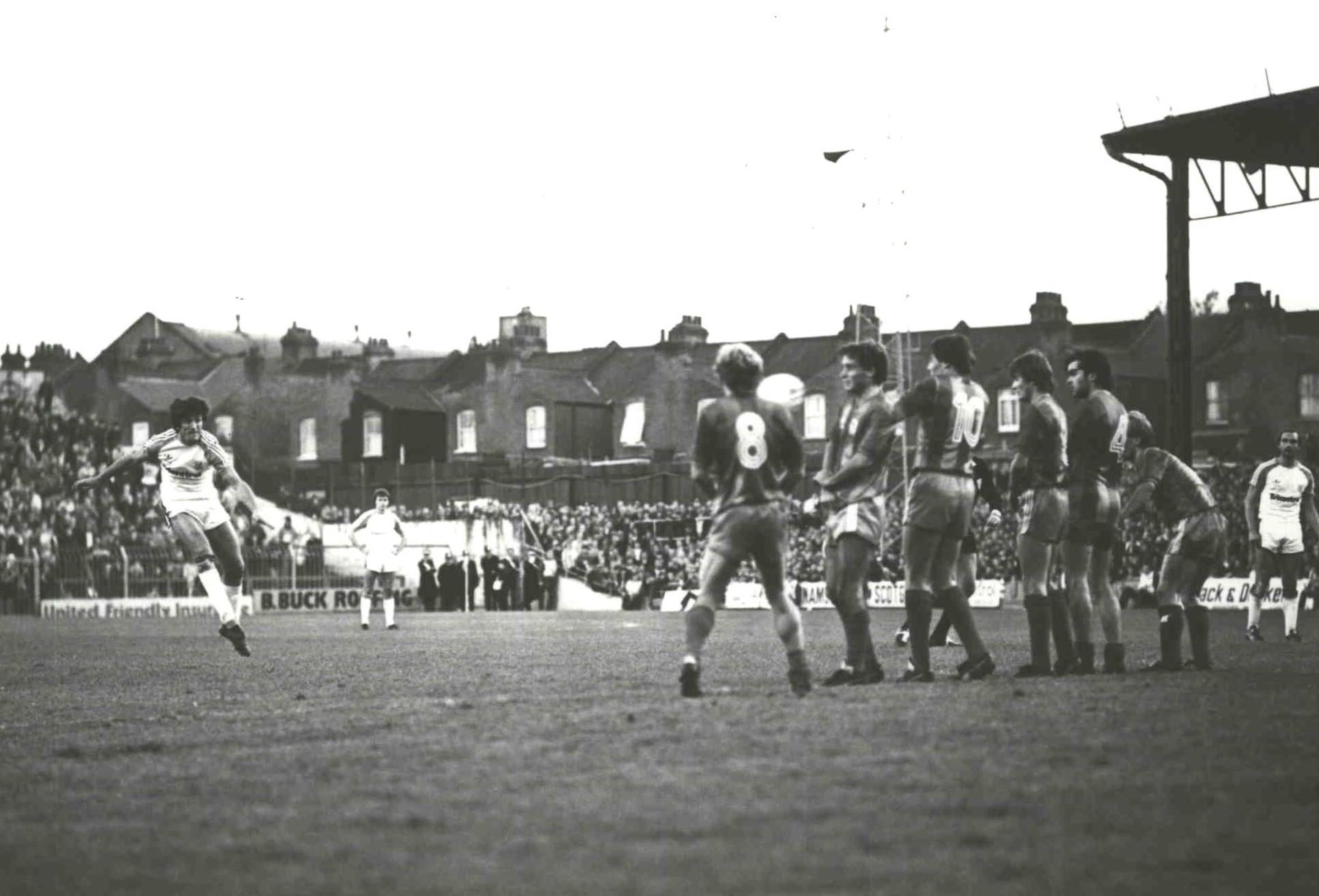 Raddy Antic fires in a free-kick which is saved