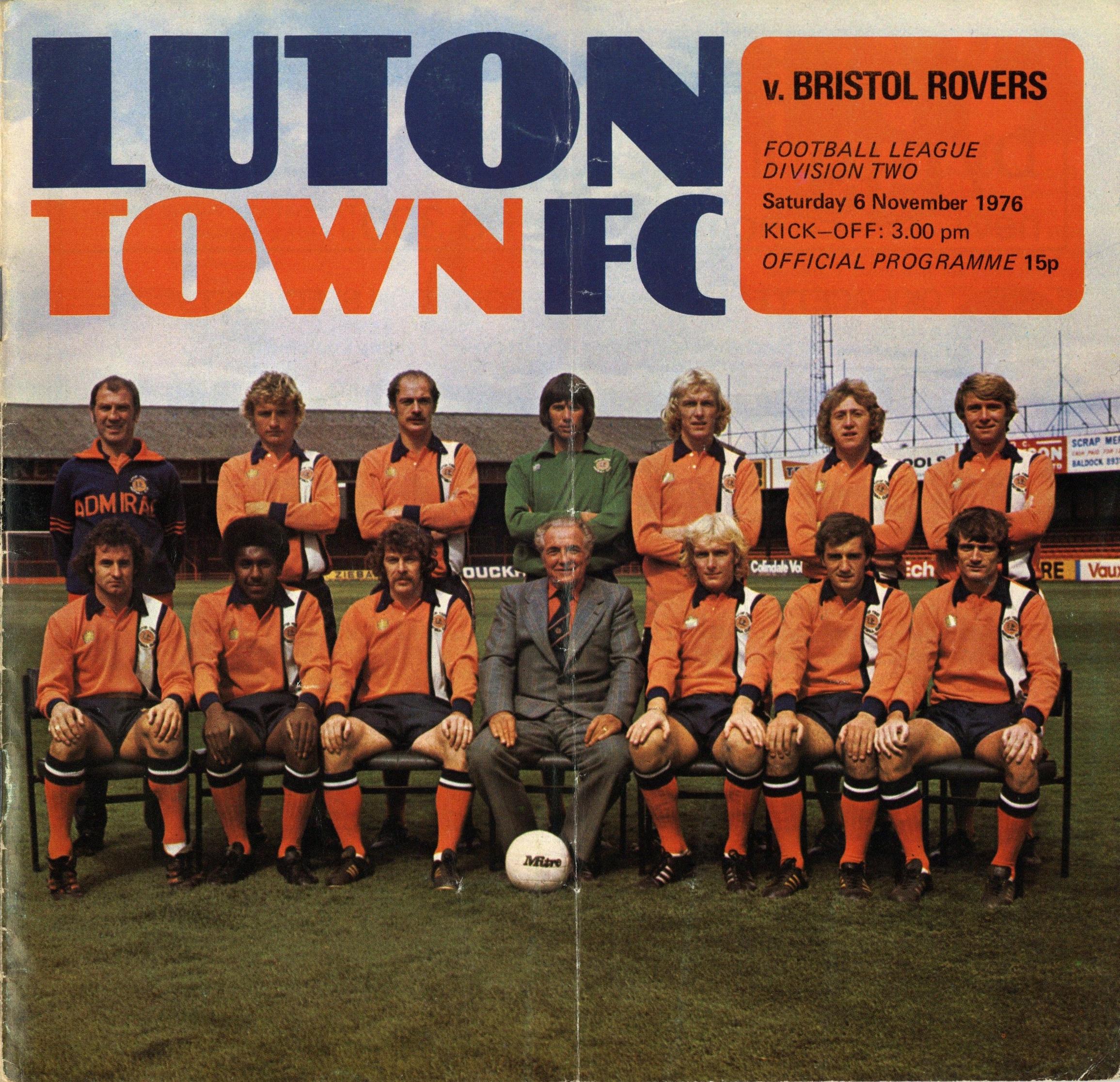 Programme: Luton Town vs Bristol Rovers 1976/1977