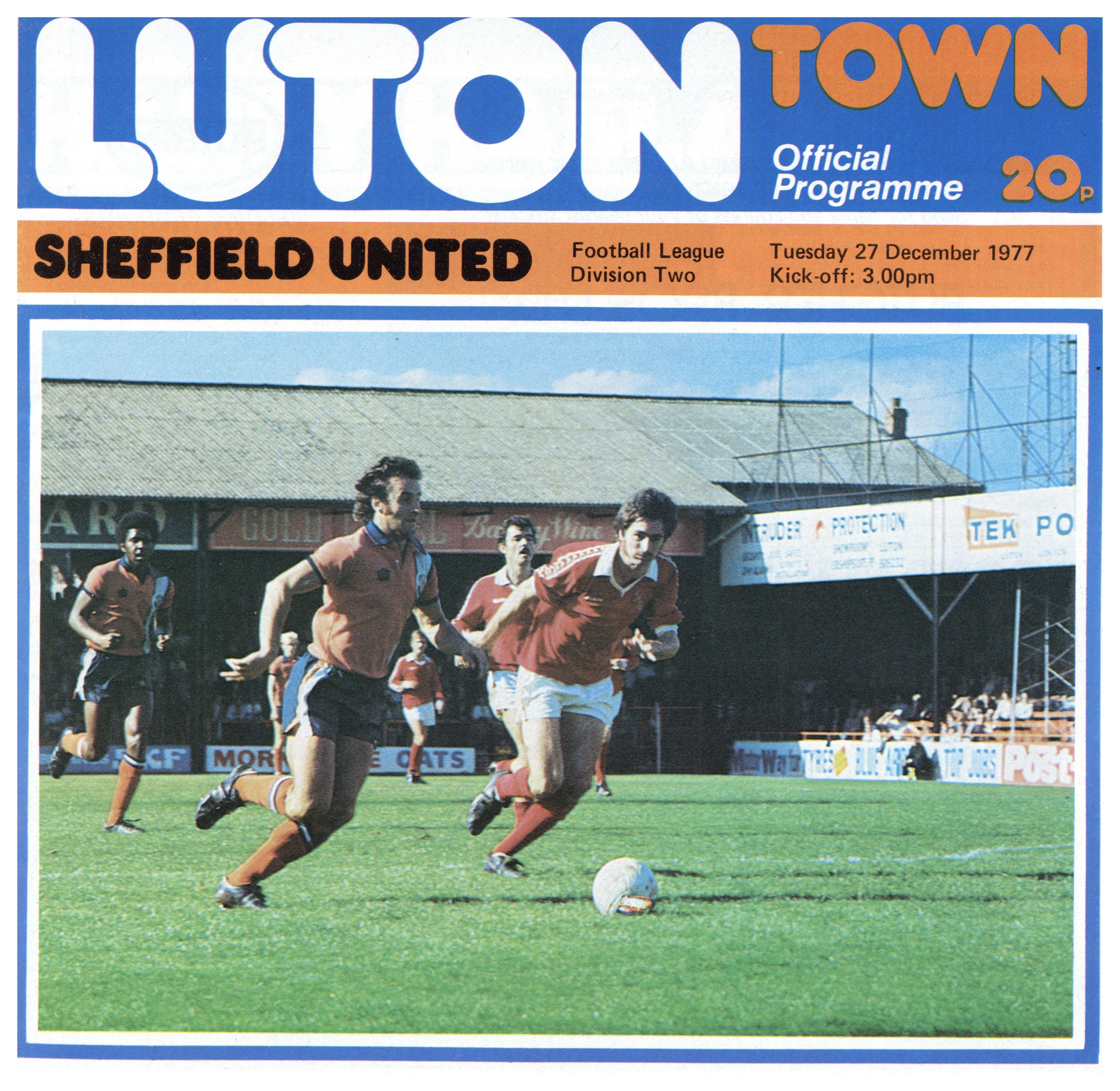Programme: Luton Town vs Sheffield United 1977/1978