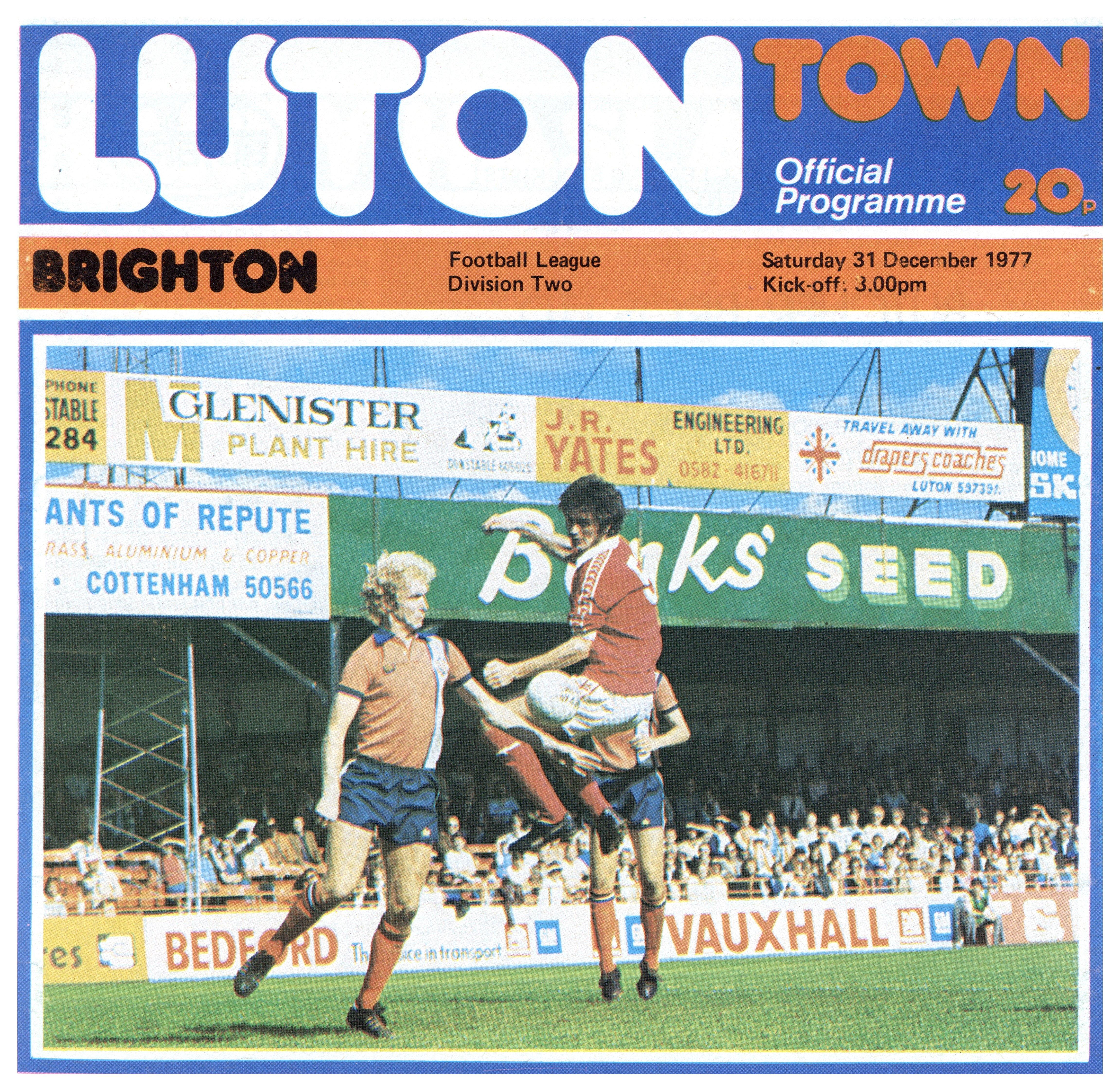 Programme: Luton Town vs Brighton & Hove Albion 1977/1978