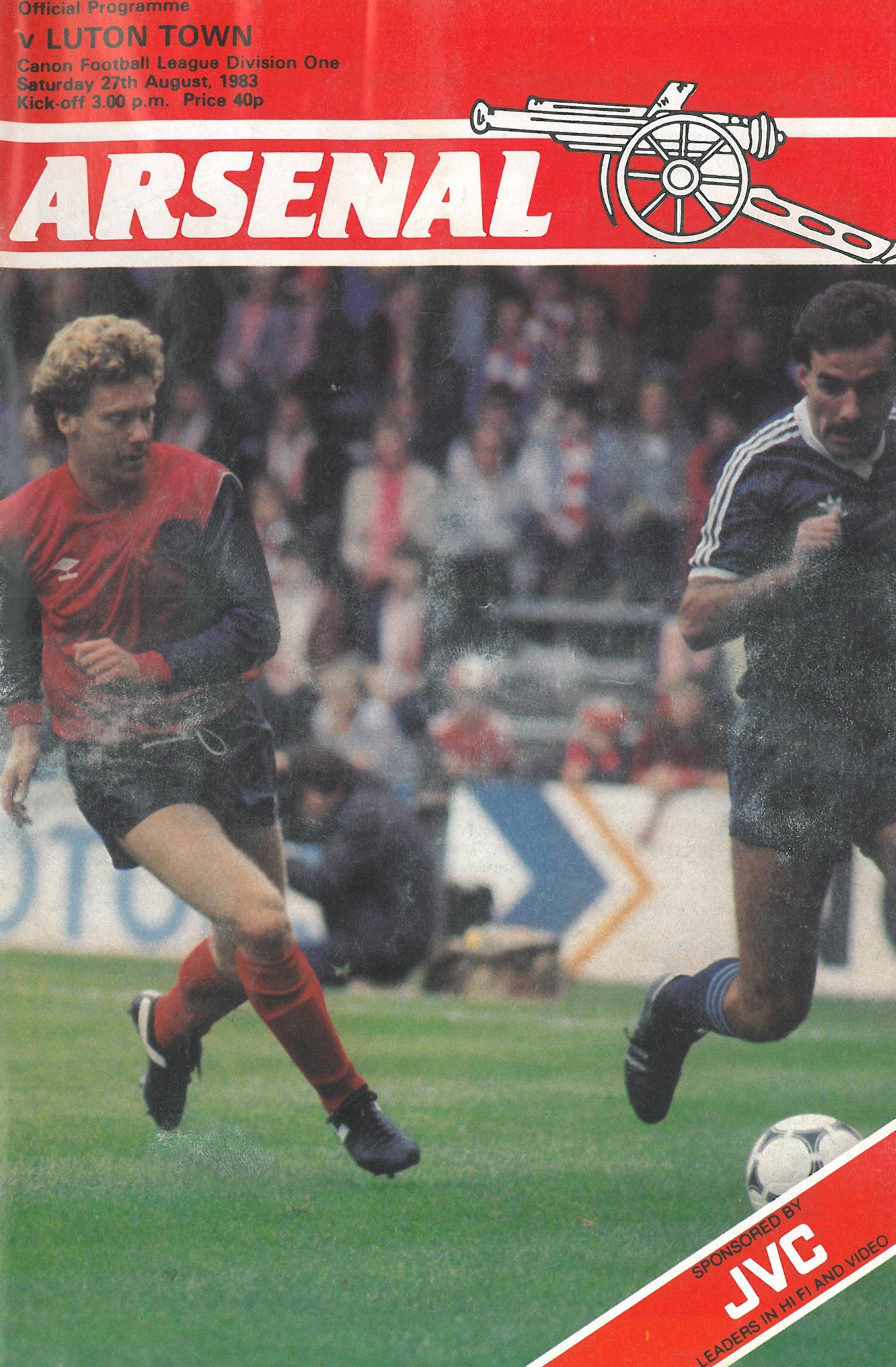 Programme: Arsenal vs Luton Town 1983/1984