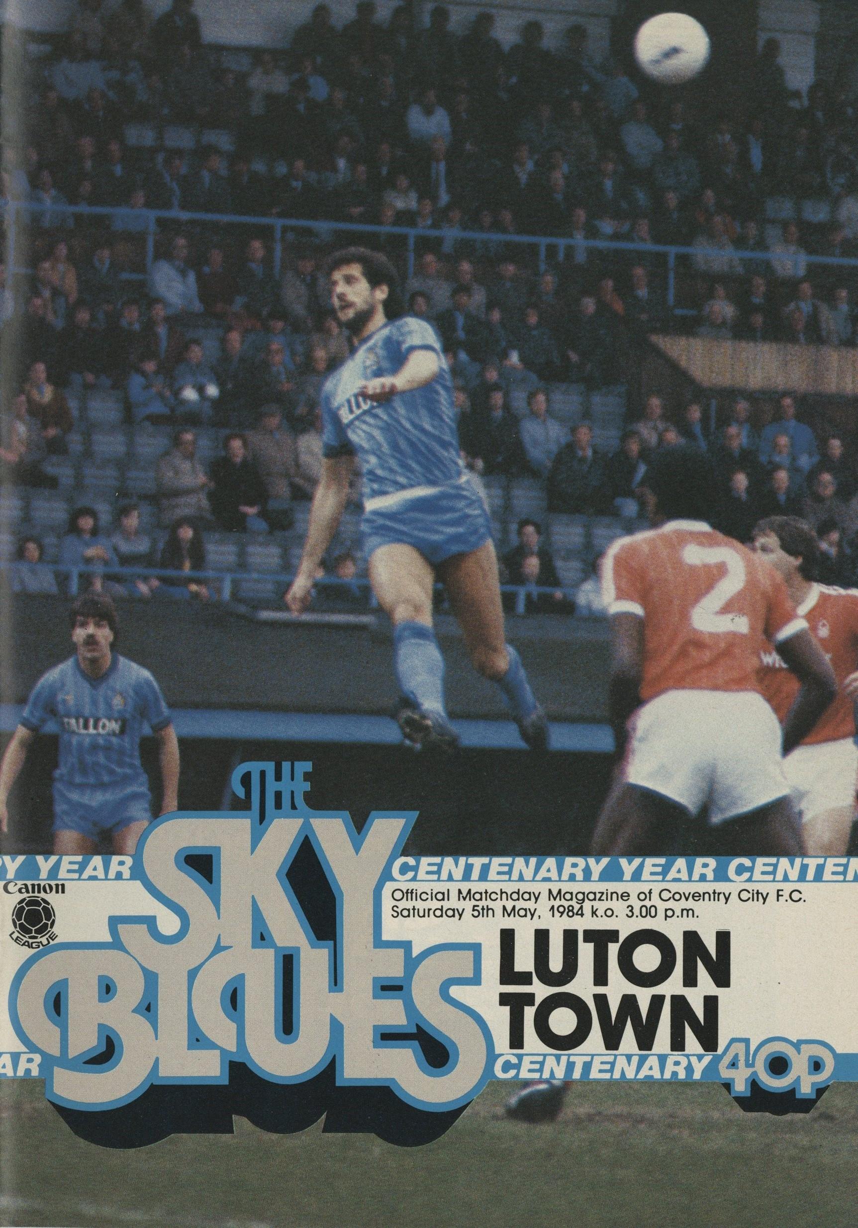Programme: Coventry City vs Luton Town 1983/1984