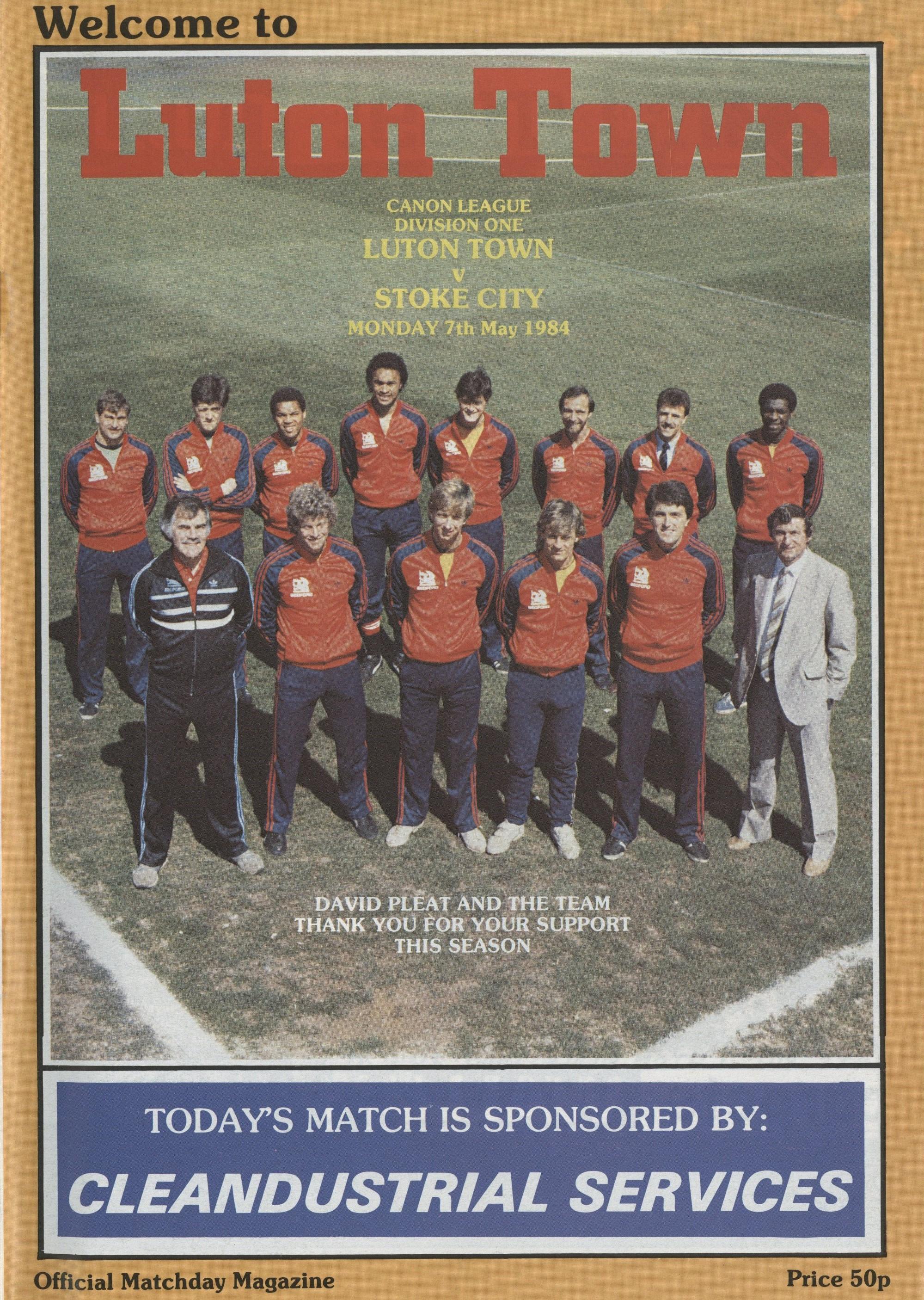 Programme: Luton Town vs Stoke City 1983/1984